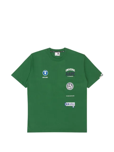 AAPE BY *A BATHING APE® Moonface patch logo T-shirt Green AAPTEM1340XXK