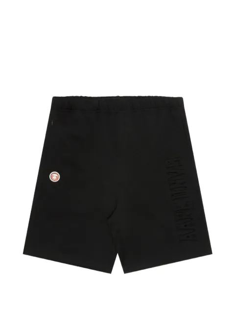 AAPE BY *A BATHING APE® Moonface patch sweat shorts Black AAPSPMA696XXM