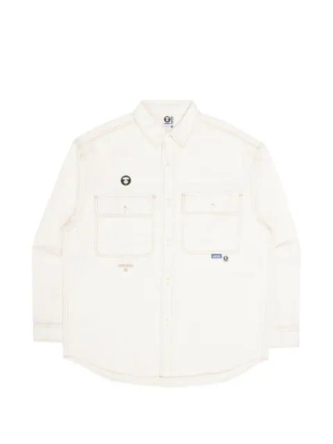 AAPE BY *A BATHING APE® embroidered detail shirt Neutrals AAPSTM8414XAJ