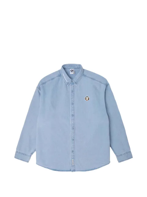 AAPE BY *A BATHING APE® logo patch shirt Blue AAPSTM8461XXL