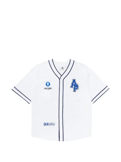 AAPE BY *A BATHING APE® moonface patch baseball shirt White AAPTEM1351XXK