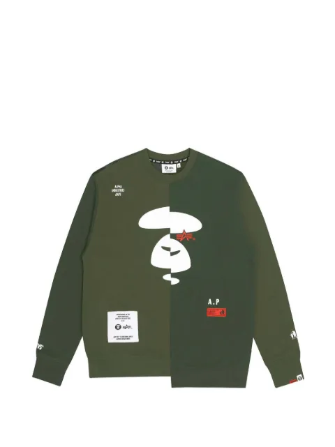 AAPE BY *A BATHING APE® x Alpha Industries asymmetric sweatshirt Black AAPSWM9513XXH