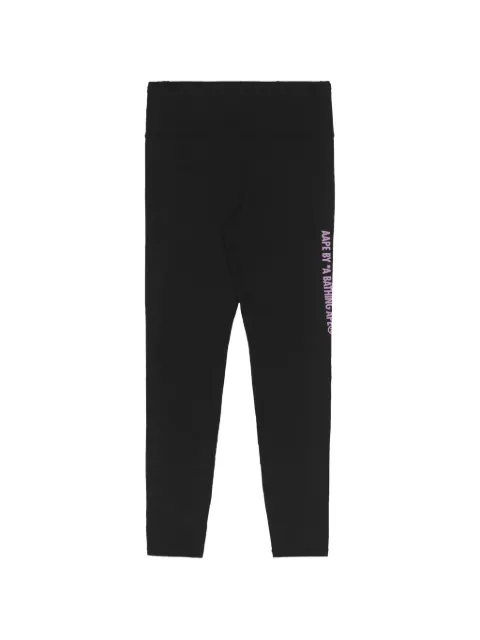 AAPE BY *A BATHING APE® Moonface logo-print leggings Black AAPLIW4971XXJ