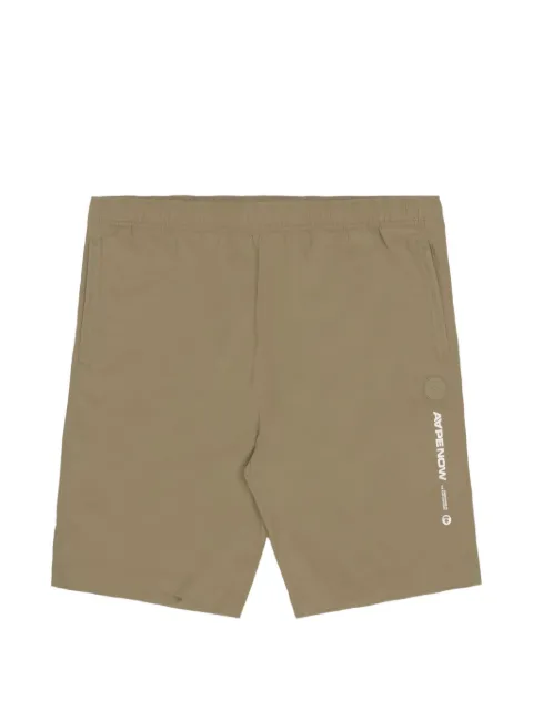 AAPE BY *A BATHING APE® Moonface-patch track shorts Neutrals AAPSPM6947XXK