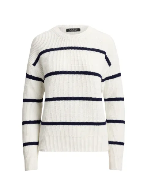 Lauren Ralph Lauren striped ribbed-knit sweater White 200957513003