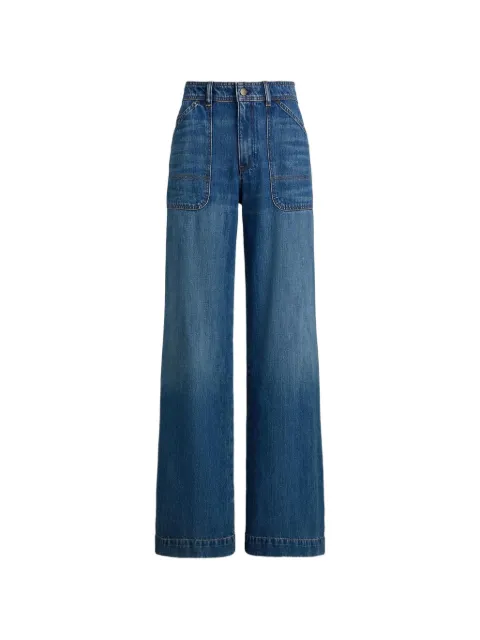 Lauren Ralph Lauren patch-pocket wide-leg jeans Blue 200P03638001