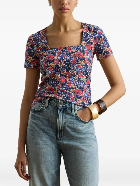 Lauren Ralph Lauren floral-print square-neck sweater Blue 200P13602001