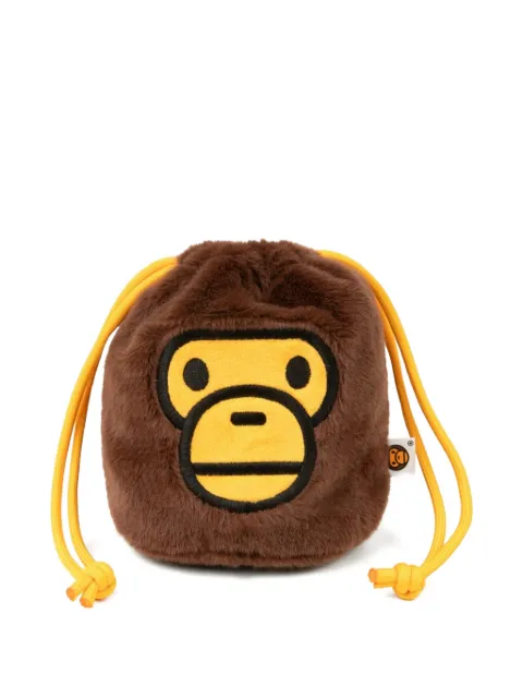 *BABY MILO® STORE BY *A BATHING APE® drawstring plush bag (set of two) Brown 0MXACW4470XXQ