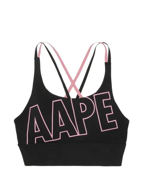 AAPE BY *A BATHING APE® Moonface logo-print sports bra Black AAPUWW5171XXK