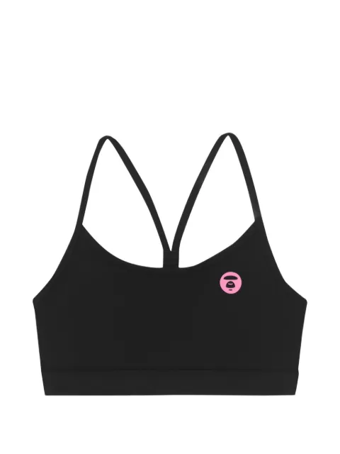AAPE BY *A BATHING APE® Moonface spaghetti-strap bra Black AAPUWW4987XXI