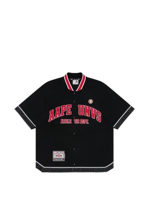 AAPE BY *A BATHING APE® Moonface patch baseball shirt Black AAPTEM1474XXM