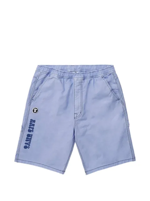 AAPE BY *A BATHING APE® Moonface embroidered carpenter shorts Purple AAPSPM6964XXK