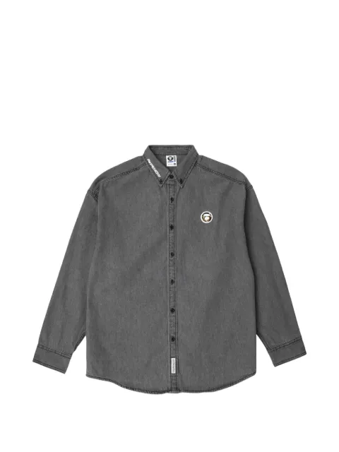 AAPE BY *A BATHING APE® Moonface patch long-sleeve shirt Grey AAPSTM8461XXL