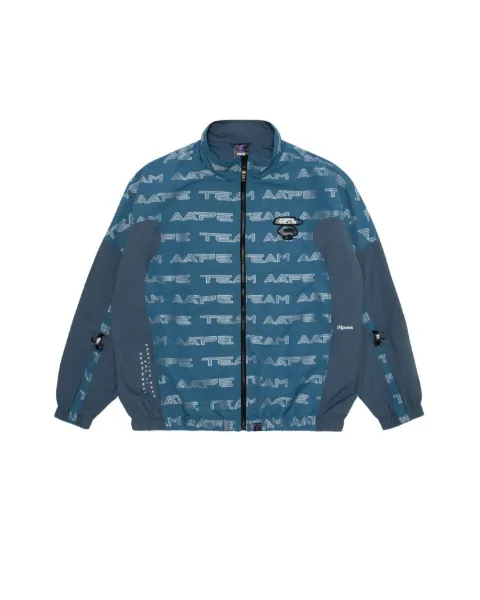 AAPE BY *A BATHING APE® Moonface monogram-print jacket Blue AAPLJM7537XXJ