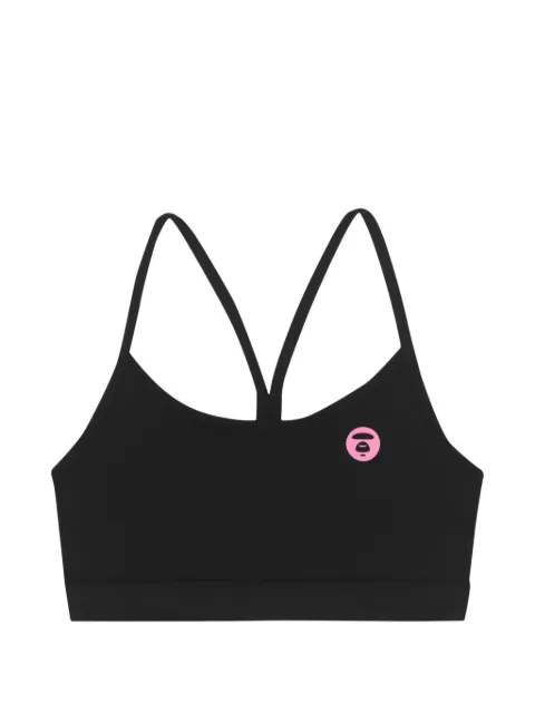 AAPE BY *A BATHING APE® Moonface spaghetti-strap bra Black AAPUWW4987XXI
