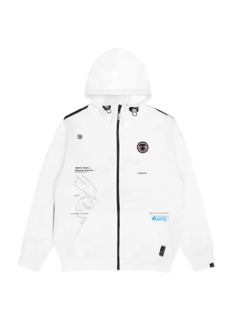 AAPE BY *A BATHING APE® graphic-print zip hoodie Black AAPSWM3965XXJ