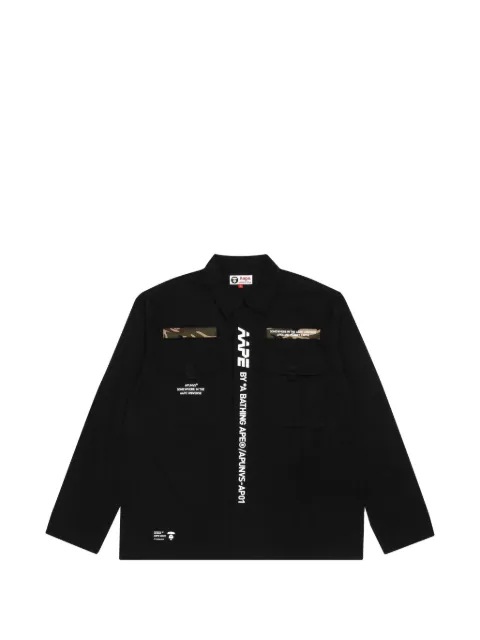 AAPE BY *A BATHING APE® logo-print panelled shirt Black AAPSTM8326XXD
