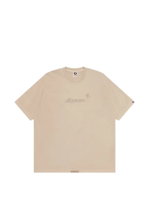 AAPE BY *A BATHING APE® logo-embroidered camouflage-panel t-shirt Neutrals AAPTEM1416XXM