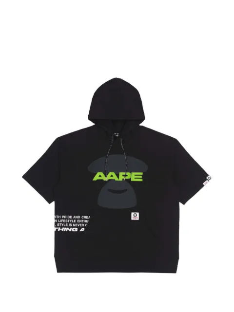 AAPE BY *A BATHING APE® moonface short-sleeve hoodie Neutrals AAPTEM1229XXJ
