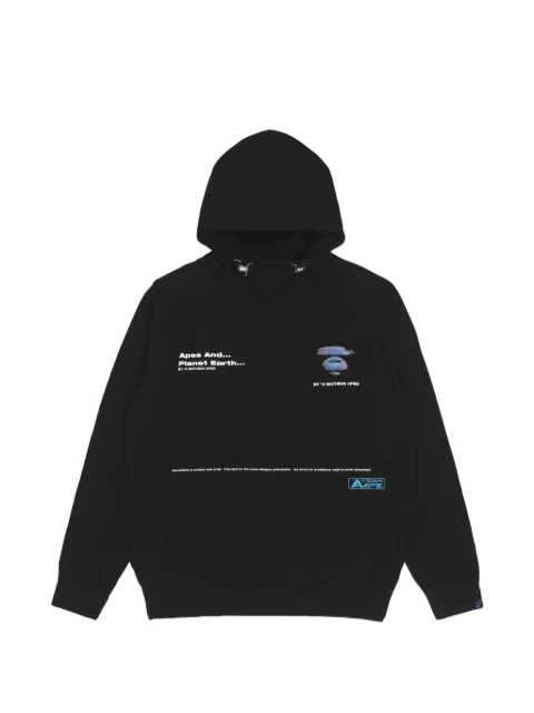 AAPE BY *A BATHING APE® Moonface-patch hoodie Black AAPSWM3941XXJ