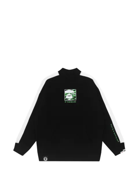 AAPE BY *A BATHING APE® Stripe Moonface cotton sweatshirt Black AAPSWW3752XXF