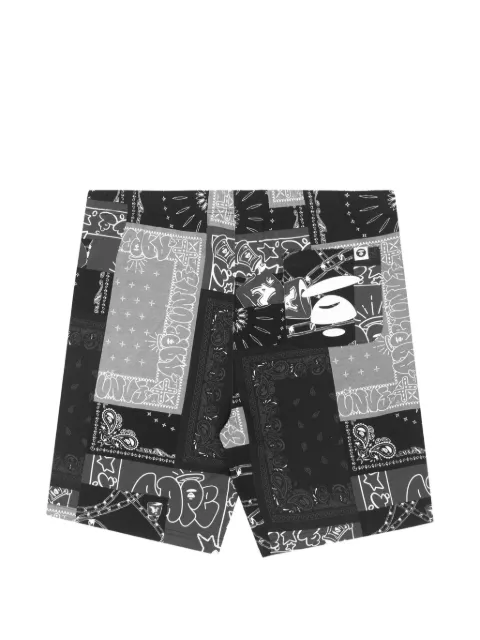 AAPE BY *A BATHING APE® Moonface bandana-print shorts Black AAPSPM6857XXI