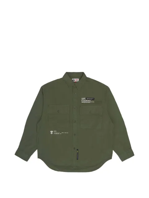 AAPE BY *A BATHING APE® Moonface embroidered shirt Green AAPSTM8413XXJ