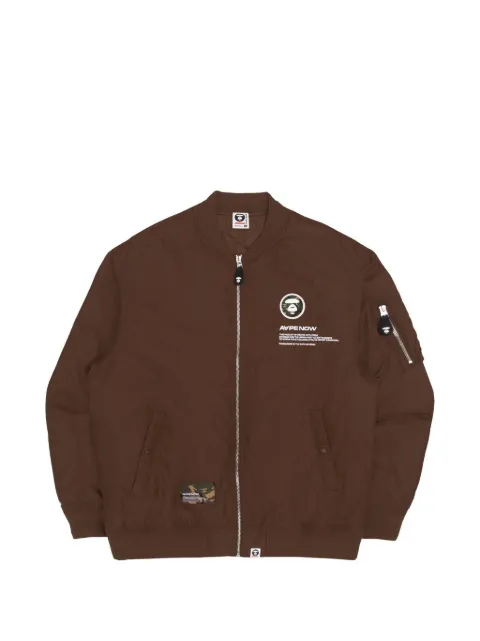 AAPE BY *A BATHING APE® Moonface zipped bomber jacket Brown AAPJKM7527XXJ