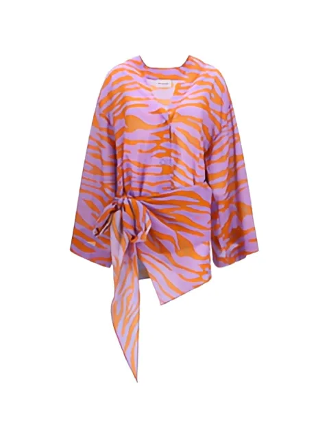 The Attico zebra-print knotted mini dress Pink 260WCA00404CCC134PR