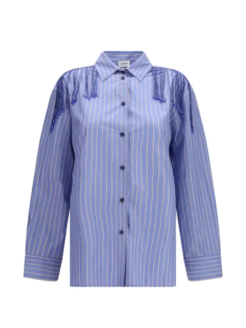 THE ANDAMANE Miley beaded-fringed shirt Blue TM190905ATNC197