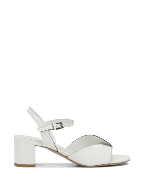 Del Carlo crossover-strap buckle-fastening sandals White 12120BETTYNATURLATTE