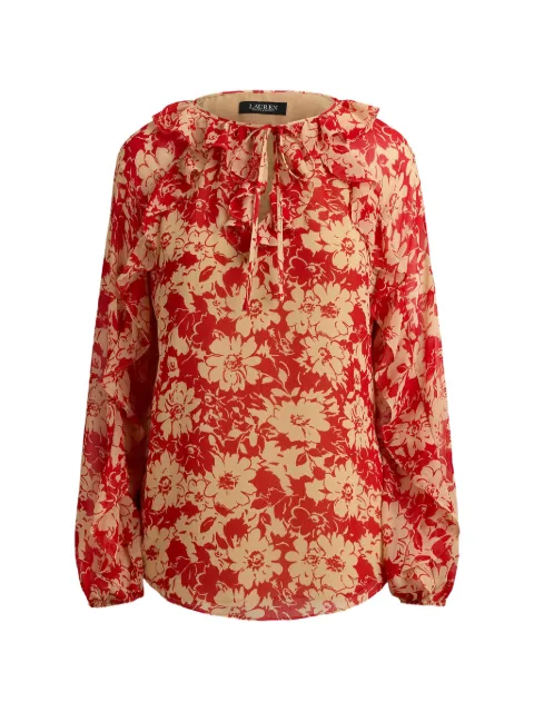 Lauren Ralph Lauren floral-print ruffled shirt Red 200P08670001
