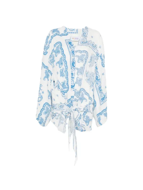 The Attico paisley asymmetric dress White 260WCA00404VVV109PR