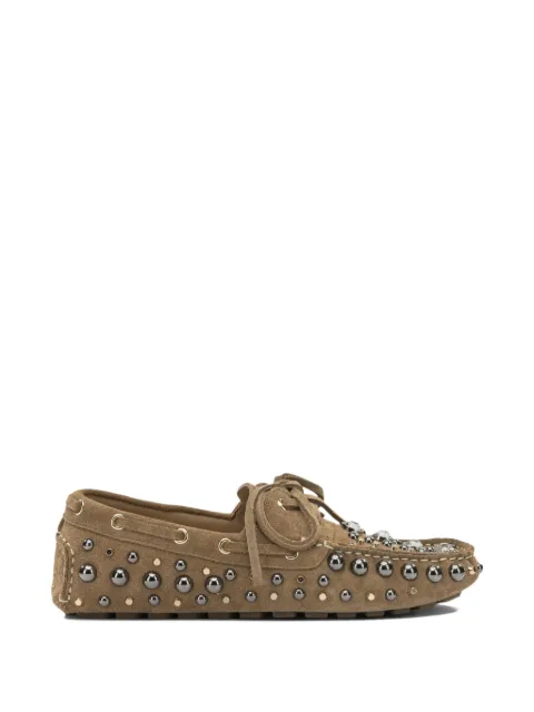 strategia shoes stud-embellished suede boat shoes Neutrals R50VELOURCAMEL