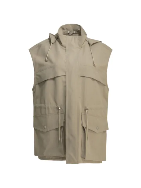Auralee hooded drawstring gilet Neutrals A26SV07WC