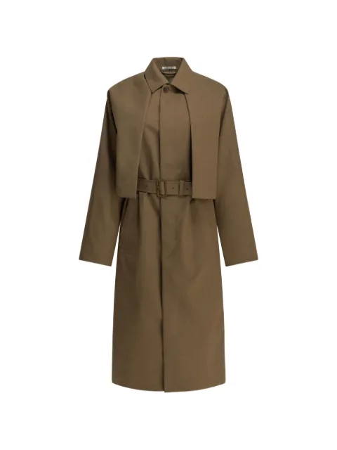 Auralee belted layered coat Brown A26SC03WB