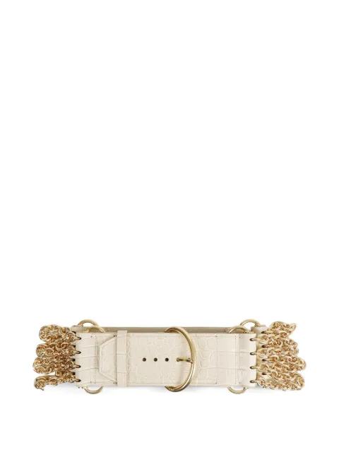 Chloé Camera croc-effect chain belt Neutrals CH26UBB04CZB