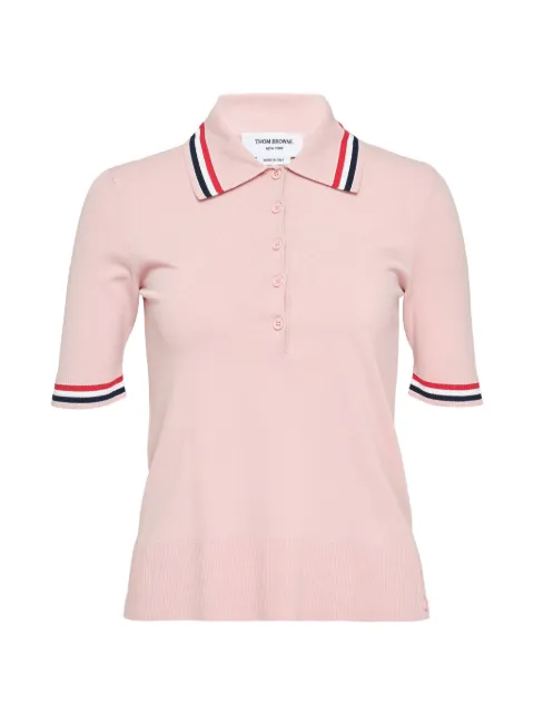 Thom Browne Exclusive stripe-trims polo shirt Pink PS26FKP132AY550200