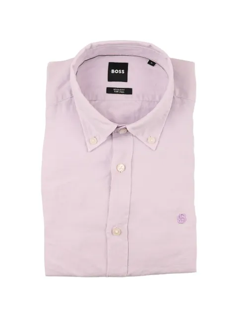 BOSS button-down embroidered shirt Pink 50556077