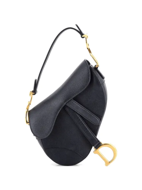Christian Dior Pre-Owned Saddle Handbag Leather Mini shoulder bag Black XO3ZE15WM35LYHTI