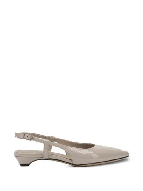 Pomme D´Or Greta patent leather slingback pumps Neutrals 2300GRETANAPLAK