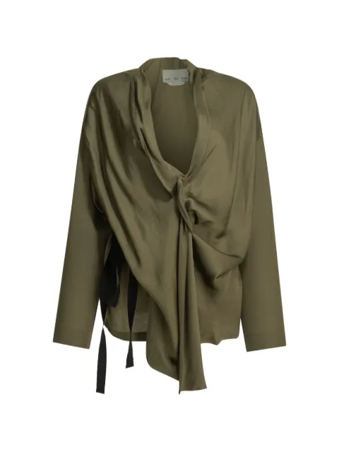 SA SU PHI draped belted wrap jacket Green S26134VS0750