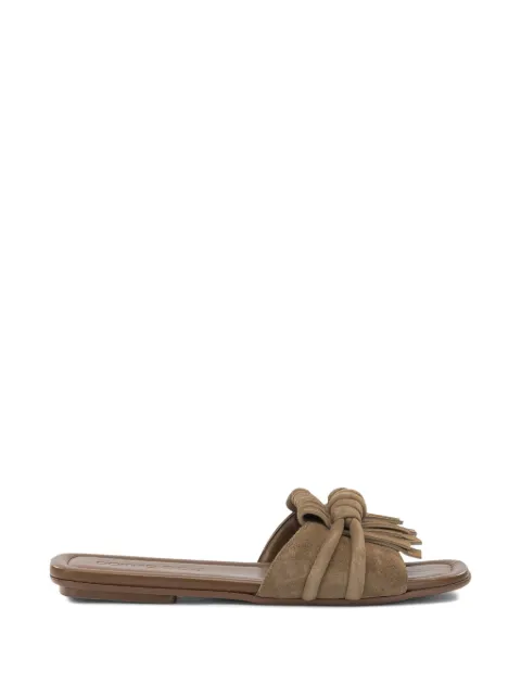 Pomme D´Or Glenn fringed knotted sandals Brown 1099GLENNCAMOSCIO