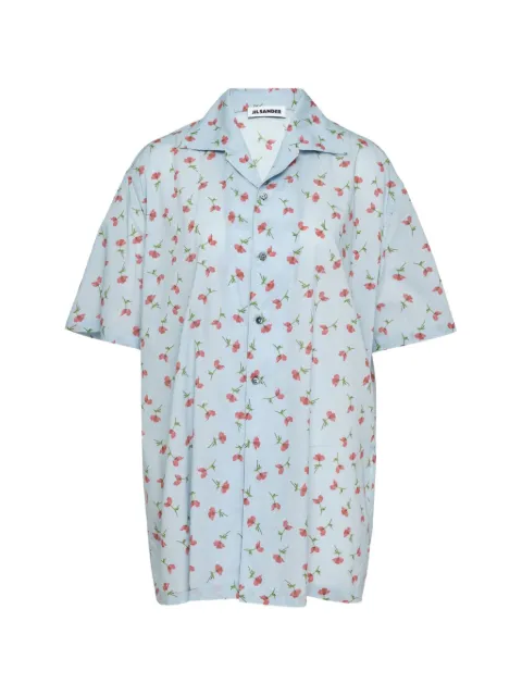 Jil Sander floral-print short-sleeved shirt Blue J21DL0268J45353457