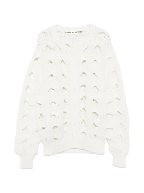 Comme Des Garçons cut-out open-knit jumper White GQN016051S26