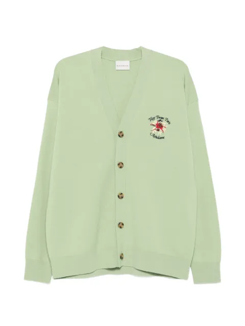 Drôle De Monsieur embroidered-logo V-neck cardigan Green JCA166WO007