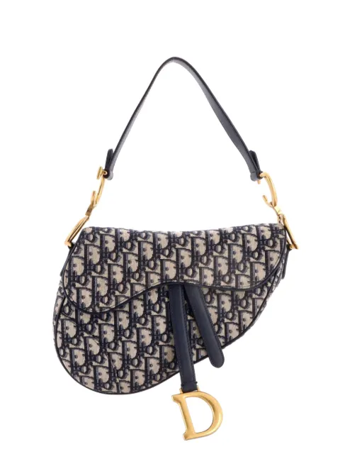 Christian Dior Pre-Owned Saddle Handbag Oblique Canvas Medium shoulder bag Blue DHNXC0H74DSDVU6X