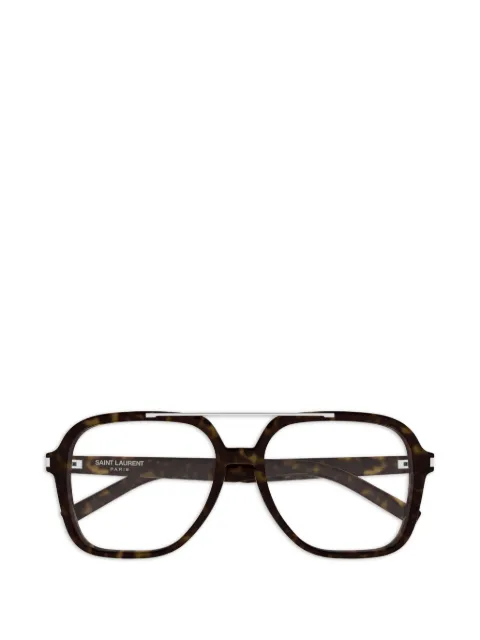Saint Laurent Eyewear tortoiseshell-effect double-bridge glasses Brown SL545OPT