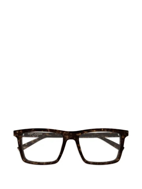Saint Laurent Eyewear tortoiseshell-effect rectangle-frame glasses Brown SL906