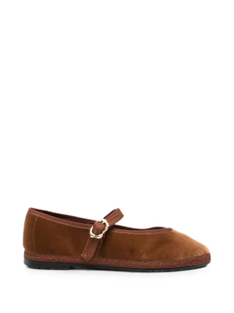 FLABELUS Pierre velvet ballet flats Brown PIERRETOFFEE